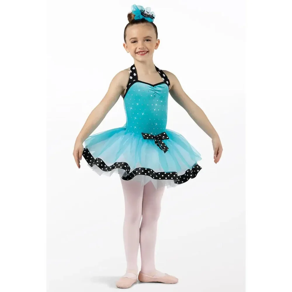 Pre-Owned Dance Costume Small Child Turquoise Weissman 14382 Tap Ballet Jazz Po